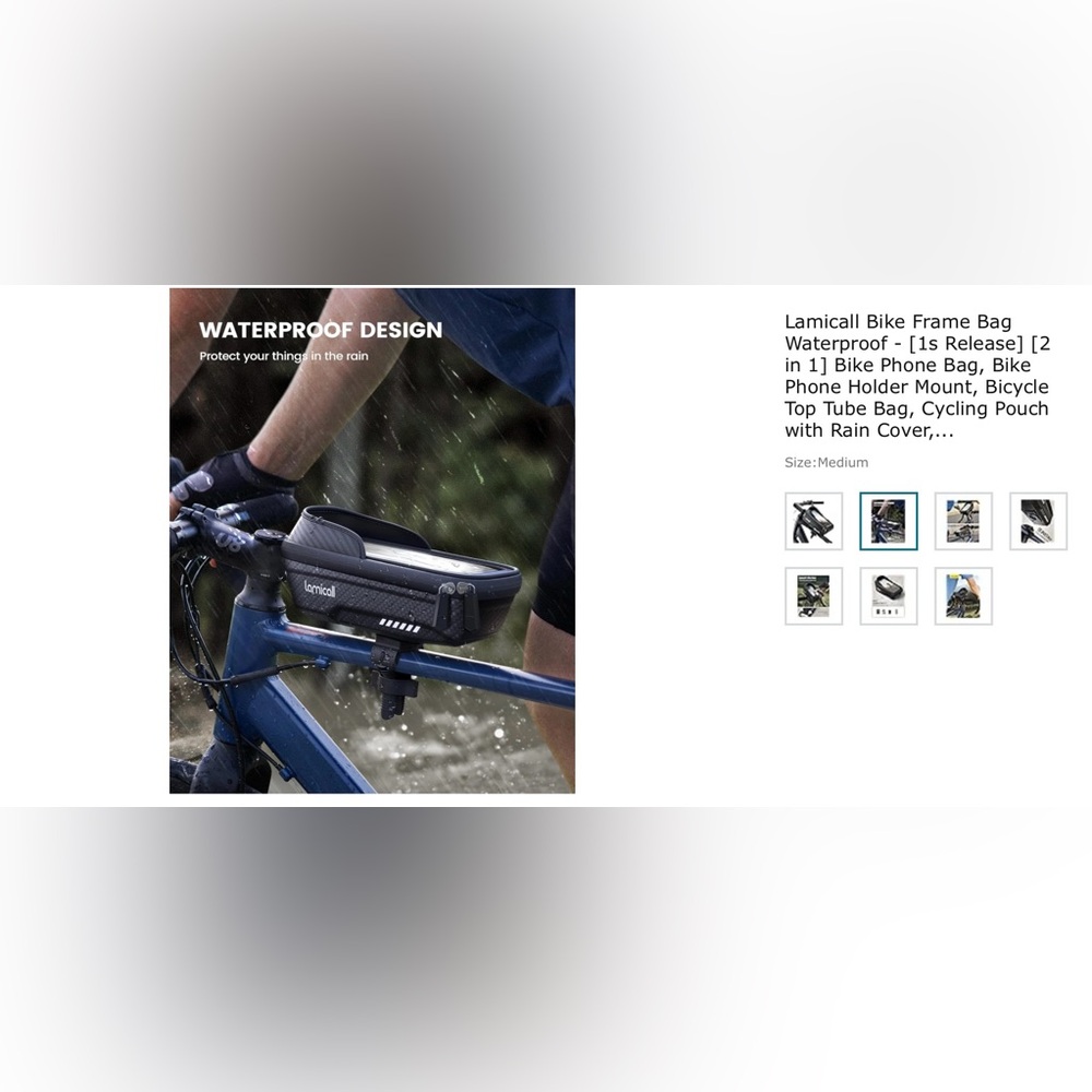 Lamicall Waterproof Bike Frame Bag